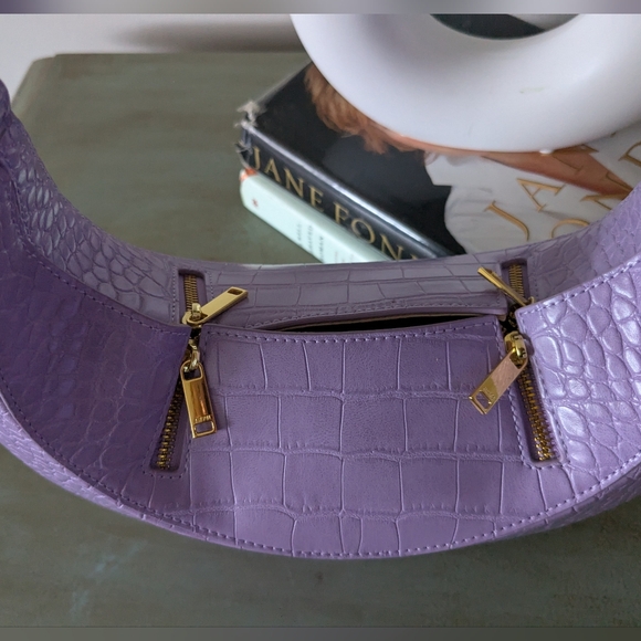 JW Pei Lavender Croc-Embossed Shoulder Bag - Picture 11 of 15